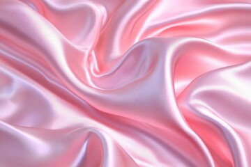 Obraz premium Soft pink satin fabric with gentle waves. AI generated