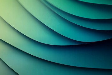 Obraz premium Abstract gradient background depicting layers of curved green and blue forms