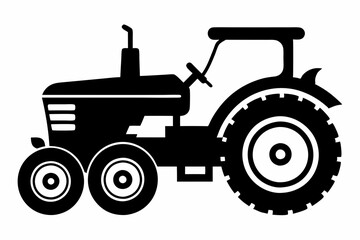 lawn tractor line art silhouette vector illustration