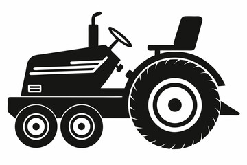 lawn tractor line art silhouette vector illustration