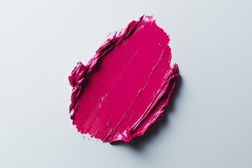 Bright pink lipstick smudge on white background. AI generated