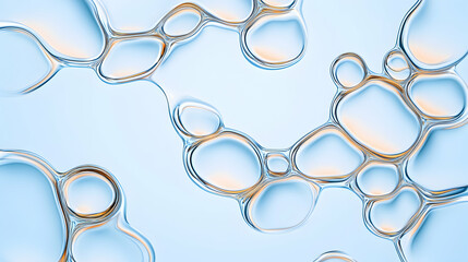 Abstract pastel blue liquid with organic shapes and flowing lines