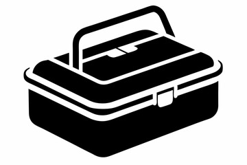 lunchbox line art silhouette vector illustration