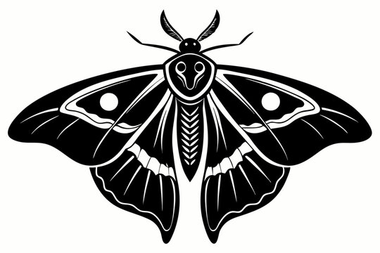 recommend clip art: luna moth line art silhouette vector illustration