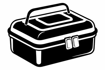 lunchbox line art silhouette vector illustration