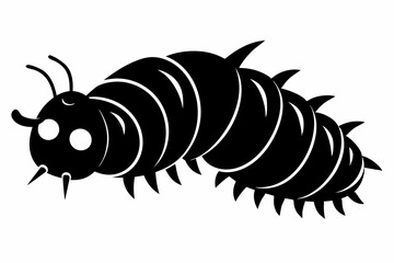 maggot line art silhouette vector illustration