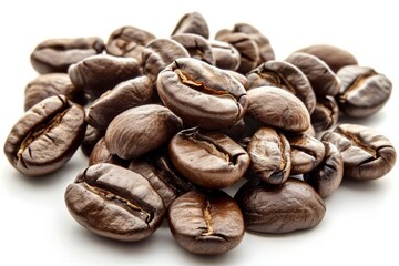 Naklejka premium Coffee beans on white background. AI generated