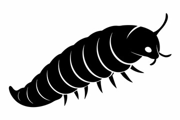 maggot line art silhouette vector illustration