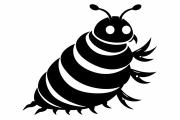 maggot line art silhouette vector illustration