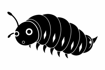 maggot line art silhouette vector illustration