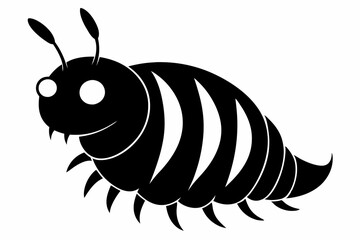 maggot line art silhouette vector illustration