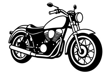 Obraz premium monochrome classic motorcycle line art silhouette vector illustration