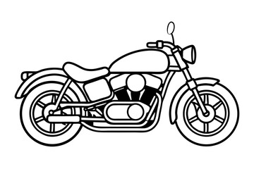 Fototapeta premium monochrome classic motorcycle line art silhouette vector illustration