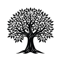 Obraz premium vector tree silhouette on white background