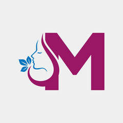 M Letter Beauty Skin Care Logo Design