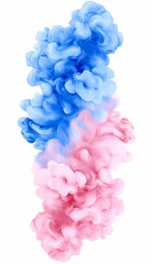 Obraz premium Abstract swirling blue and pink ink in water