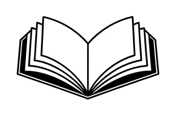pages book icon line art silhouette vector illustration