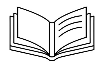 pages book icon line art silhouette vector illustration