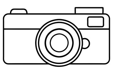 photo camera line art silhouette vector illustration