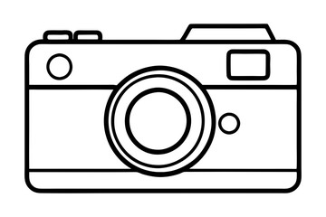 photo camera line art silhouette vector illustration