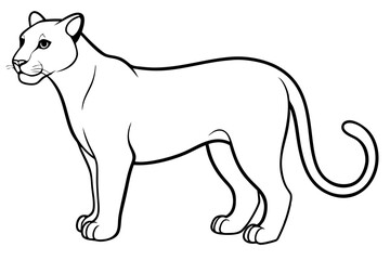 puma line art silhouette vector illustration