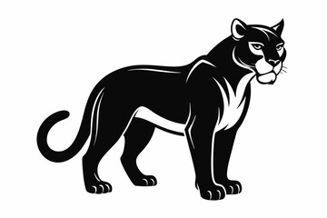 puma line art silhouette vector illustration