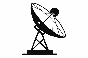 satellite dish icon line art silhouette vector illustration