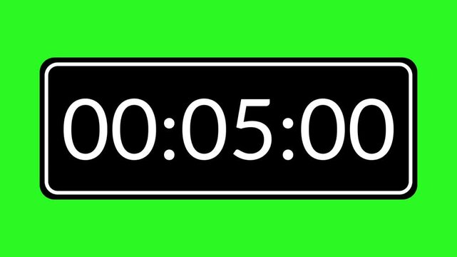 1 minute stopwatch on green screen suitable for sports, experiments, exams, training, work, competitions