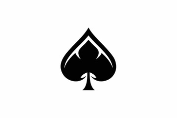 Fototapeta premium spades card icon line art silhouette vector illustration