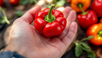 Paprika HD image. Paprika on palm hand HD wallpaper