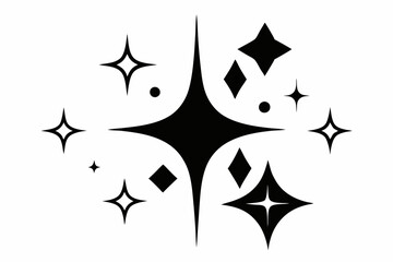 sparkles icons line art silhouette vector illustration
