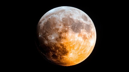 A stunning artistic representation of the moon with a warm glow, evoking feelings of peace and tranquility, suitable for various creative projects including print and digital media.