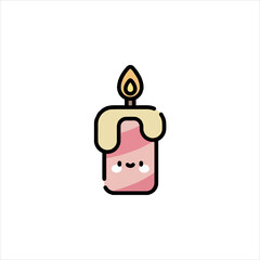 vector illustration of a burning candle