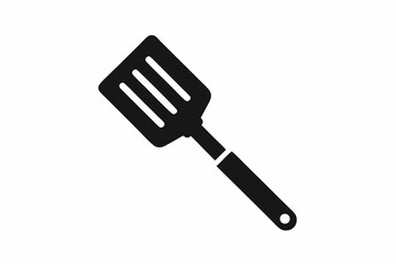 stove spatula line art silhouette vector illustration