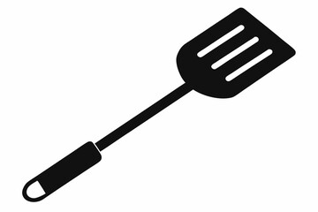 stove spatula line art silhouette vector illustration