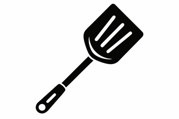 stove spatula line art silhouette vector illustration
