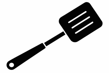 stove spatula line art silhouette vector illustration