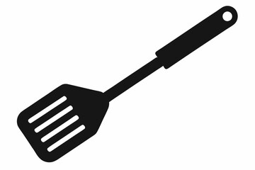 stove spatula line art silhouette vector illustration