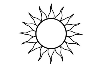 sun line art silhouette vector illustration