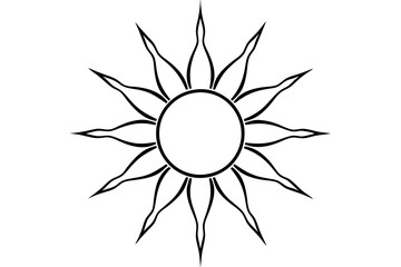 sun line art silhouette vector illustration