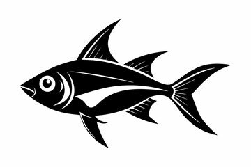 tetra fish line art silhouette vector illustration