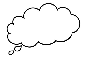thought bubble thinking cloud line art silhouette vector illustration
