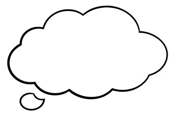 thought bubble thinking cloud line art silhouette vector illustration