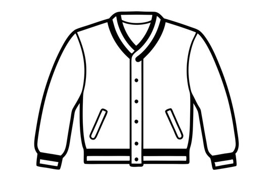 recommend clip art: varsity jacket line art silhouette vector illustration