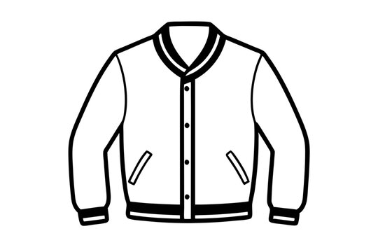recommend clip art: varsity jacket line art silhouette vector illustration