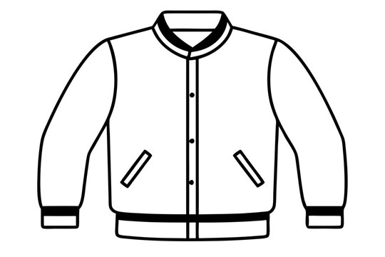recommend clip art: varsity jacket line art silhouette vector illustration