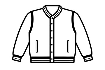varsity jacket line art silhouette vector illustration