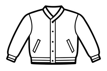 varsity jacket line art silhouette vector illustration
