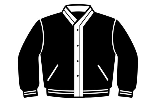 black and white varsity jacket graphic clip art preview