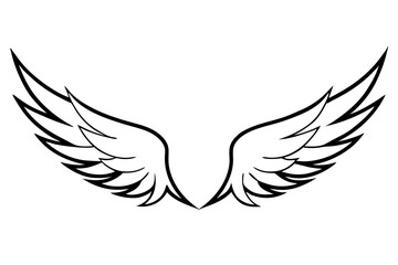 Fototapeta premium wings line art silhouette vector illustration
